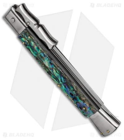 AGA Campolin 13" Bat Swinguard Automatic Knife Abalone (5.75" Dagger) - Image 3