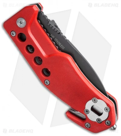 Boker Magnum Firefighter Liner Lock Knife Red G-10 (3.5" Gray) 01SC172 - Image 2