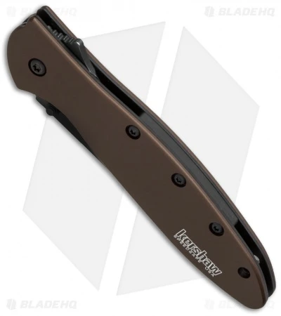 Kershaw Leek Assisted Opening Knife Brown (3" Black) Elmax 1660SWBRN - Image 2