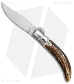 Lepre 9" Sicilian Picklock Automatic Knife Stag Horn (3.7" Polish)